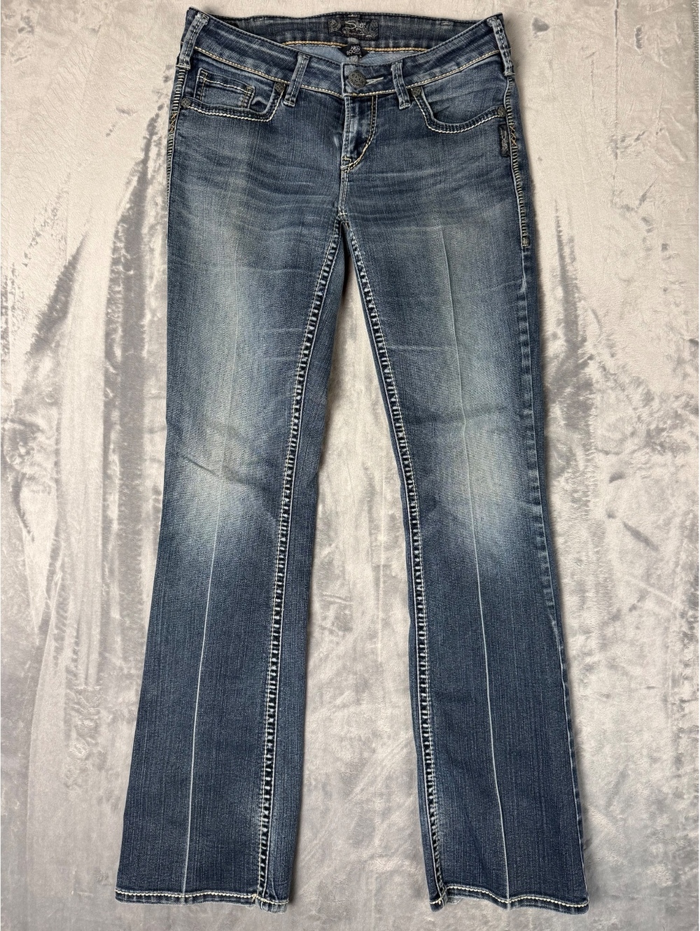Silver Jeans Aiko Bootcut Womens W30 L33 Blue Denim Western Embroidered